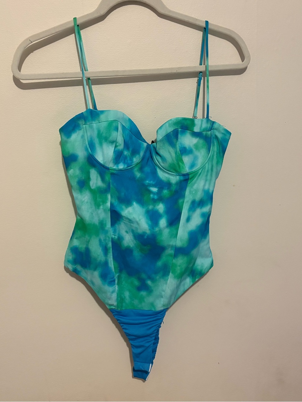 Zara Blue and Green Tie-Dye Bodysuit